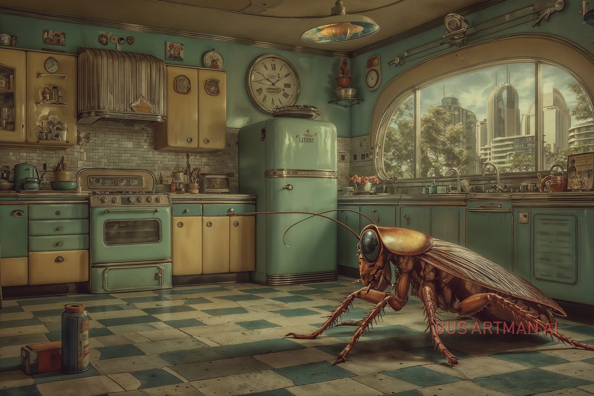 Gus_Artman_AI's tweet image. ⭐️⚡️For those who missed it I released funny fictional advertisement ZetaBlast Insect Neutralizer pinned on my profile and also on YouTube 4K ⚡️⭐️
&quot;thanks for watching and your support&quot; 👊😍

Here some original artwork with no filter from my editing software