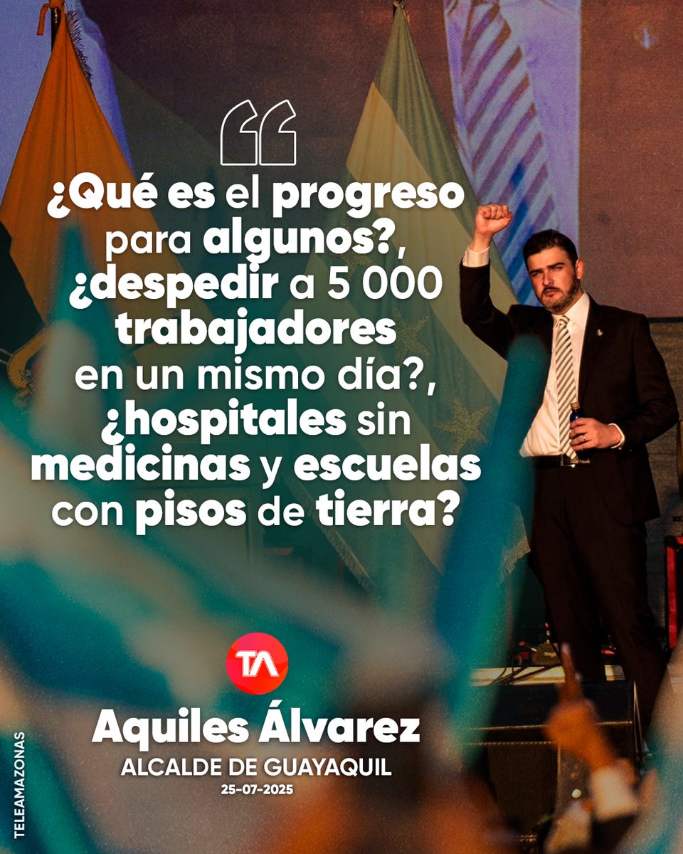 #ATENCIÓN | "Un necio con poder siempre buscará vencer". El alcalde de Guayaquil, Aquiles Álvarez, critica despidos anunciados por el Gobierno Central ow.ly/tF6O50WvB2p