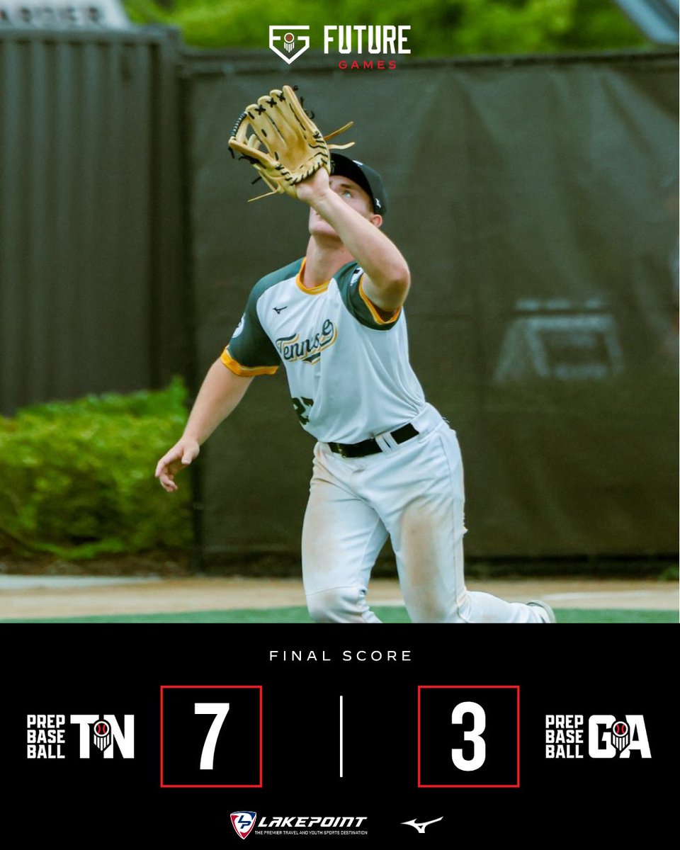 𝐅𝐈𝐍𝐀𝐋 𝐒𝐂𝐎𝐑𝐄 ✅

+ #TeamTennessee knocks off Georgia by a final score of 7-3 in their second game of the 2025 Prep Baseball Future Games!

We are back in action tomorrow against <a href="/PrepBaseballFL/">Prep Baseball Florida</a> at 12:00 PM.

#PBFG25 || @PrepBaseball
