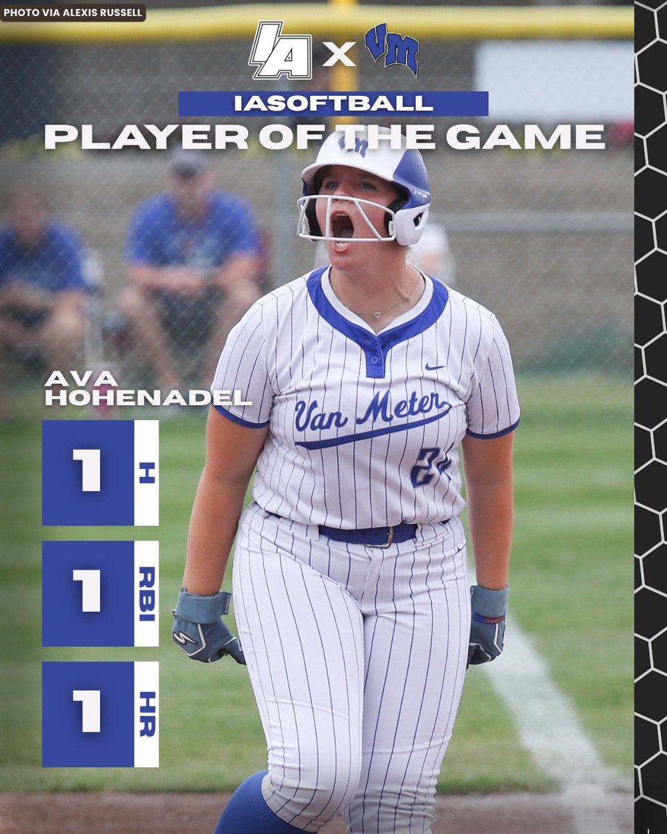 IAsoftball_'s tweet image. 🥎PLAYER OF THE GAME🥎

@AvaHohenadel 

#IAsoftball X #iahssb