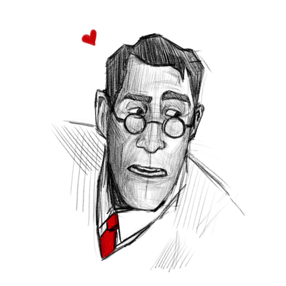 TheRealReumv's tweet image. Medic sketch/fsce study(?)
#TF2 #TeamFortress2 #TF2fanart #tf2medic