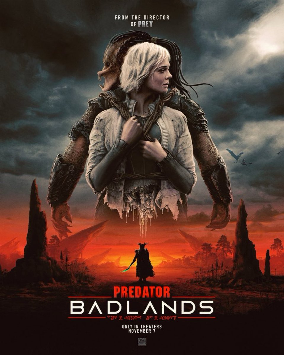 vhscut's tweet image. Elle Fanning em novo pôster de ‘Predador: Terras Selvagens’, dirigido por Dan Trachtenberg.
6 de novembro nos cinemas. #PredatorBadlands