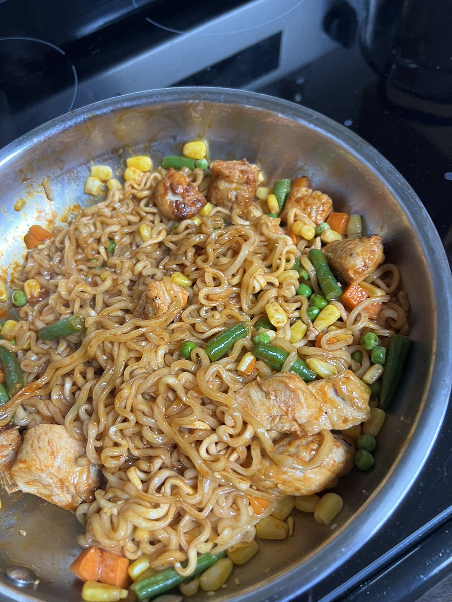 Cooking at home costs more than eating out, let me explain. 

Buldak Spicy Chicken Ramen - $3
3lb bag of chicken breast from Costco - $14
7 minutes of my labor - $28
Fee I have to pay <a href="/NeonTetraploid/">Larus (Steven) ➡️ AX 25 🇮🇩 🇺🇸 🍉</a> because I put peas in here - $15

$60

I could have gotten this for $15 downtown