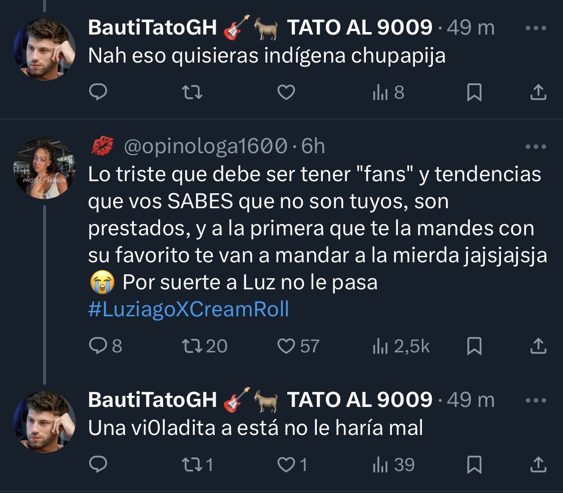 aabruuv's tweet image. Un fan de @TatoAlgorta que hoy se encargó de tirar mierda todo el día por la tendencia que hicimos para #CreamRoll
CÓMO PODES ESCRIBIR TODO ESTO CON UNA FOTO DE TATO?
A esta gente se la escracha y listo!