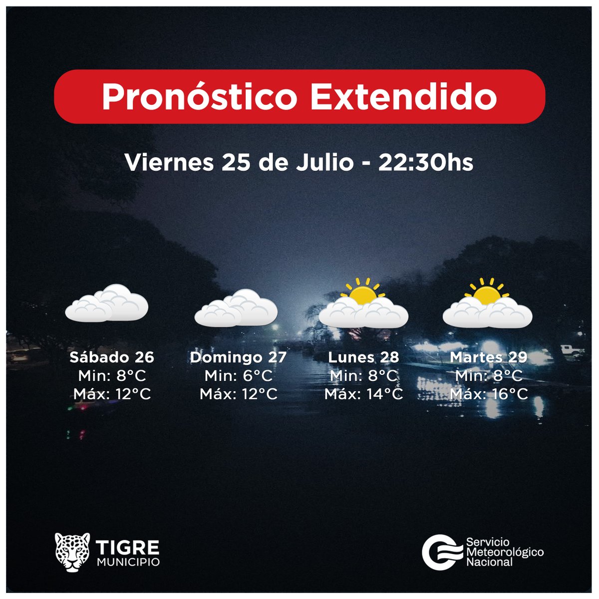 AlertaTigre (@alertatigre) on Twitter photo Servicio Meteorológico Nacional Informa: Pronóstico extendido en <a href="/MunicipioTigre/">Municipio de Tigre</a>
#DCTigre
#COT Servicio Meteorológico Nacional Informa: Pronóstico extendido en <a href="/MunicipioTigre/">Municipio de Tigre</a>
#DCTigre
#COT