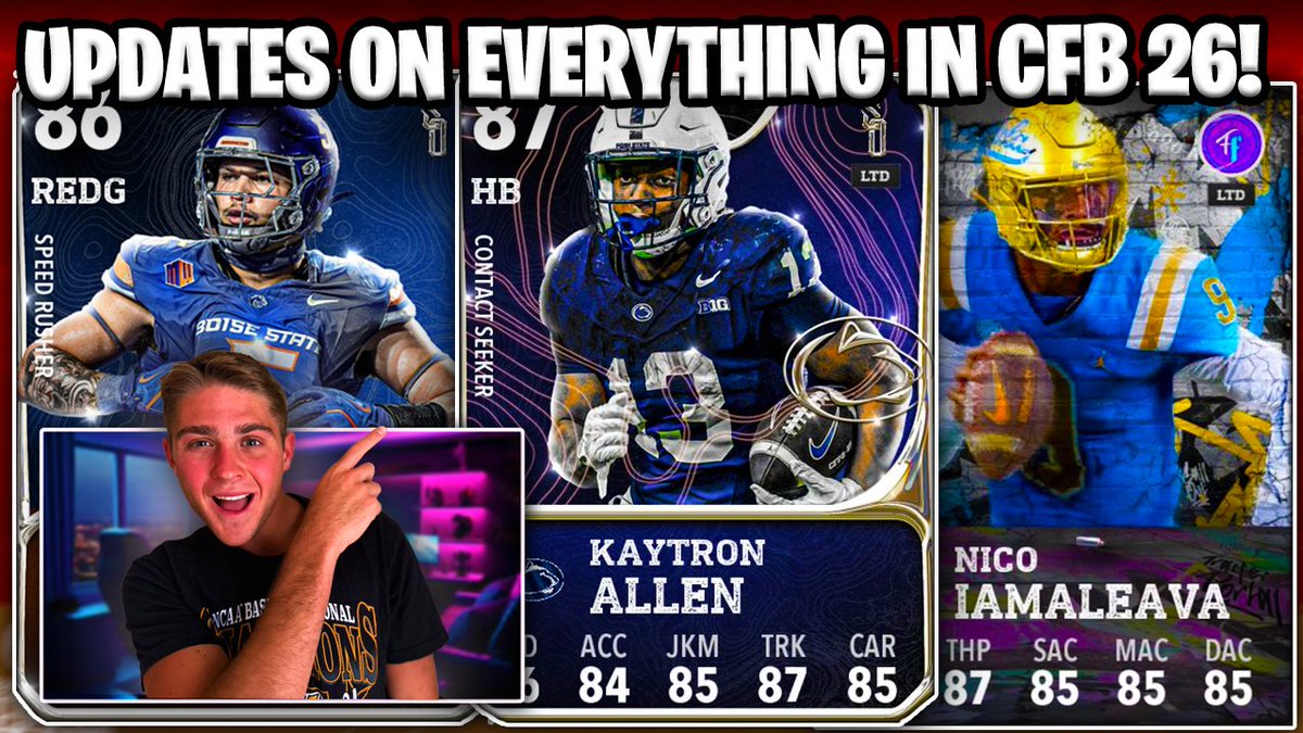 Moshimadden's tweet image. UPDATES ON EVERYTHING IN CFB 26! STANDOUTS PT 3.5 REVEALS! OVERALL INCRE... youtu.be/CrPFHH5XldU?si… via @YouTube
only an hour late lol
