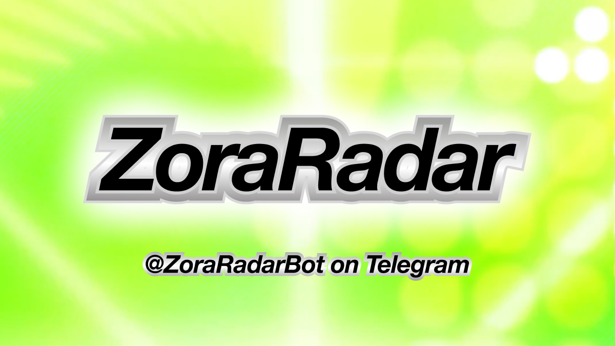 Today, we're rolling out ZoraRadar - a simple telegram bot to follow profiles and track trades on Zora

- Subscribe to any user
- Get instant buy/sell notifications
- View trades in USD values
- Add to any group chat or keep the alpha to yourself

To try it out, DM