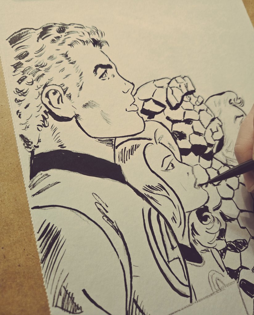 Winding down with some ink time. 
#FantasticFour #ink #inprogress