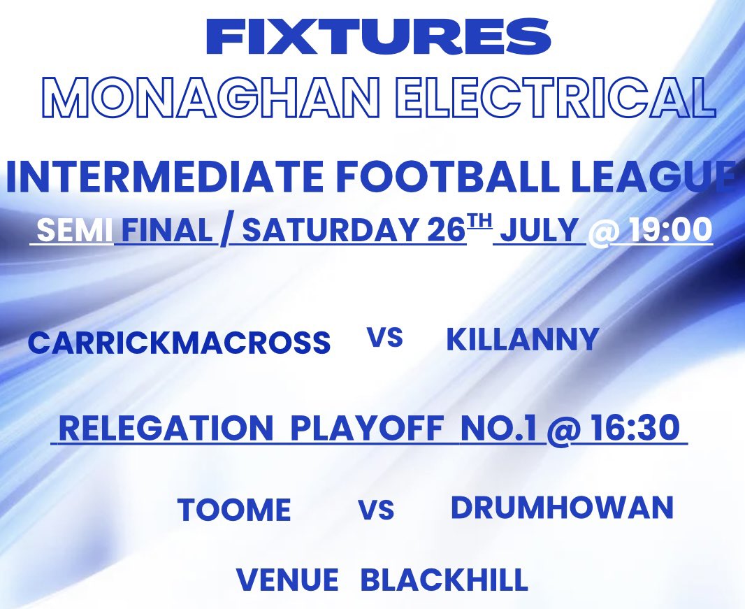 monaghangaa's tweet image. 📣 𝐓𝐡𝐞 𝐫𝐨𝐚𝐝 𝐭𝐨 𝐭𝐡𝐞 #monaghanelectrical 𝐈𝐧𝐭𝐞𝐫𝐦𝐞𝐝𝐢𝐚𝐭𝐞 𝐋𝐞𝐚𝐠𝐮𝐞 𝐅𝐢𝐧𝐚𝐥 𝐜𝐮𝐥𝐦𝐢𝐧𝐚𝐭𝐞𝐬 𝐰𝐢𝐭𝐡 𝐭𝐡𝐞 𝐰𝐢𝐧𝐧𝐞𝐫 𝐨𝐟 𝐭𝐨𝐝𝐚𝐲’𝐬 𝐬𝐞𝐦𝐢𝐟𝐢𝐧𝐚𝐥 𝐚𝐝𝐯𝐚𝐧𝐜𝐢𝐧𝐠 𝐭𝐨 𝐭𝐡𝐞 𝐟𝐢𝐧𝐚𝐥
📲monaghangaa.ie/fixtures-resul…