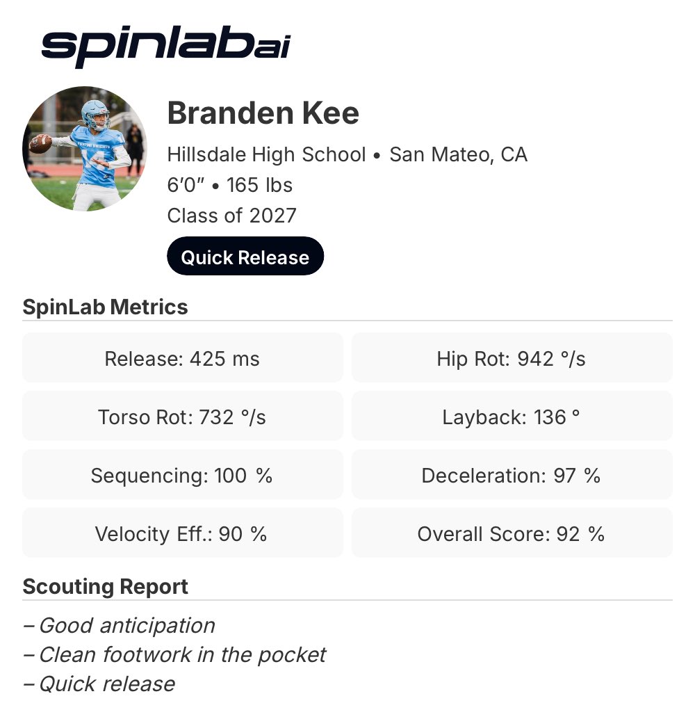 spinlabai's tweet image. 2027 QB @brandenkee2027 getting ready for a great season!