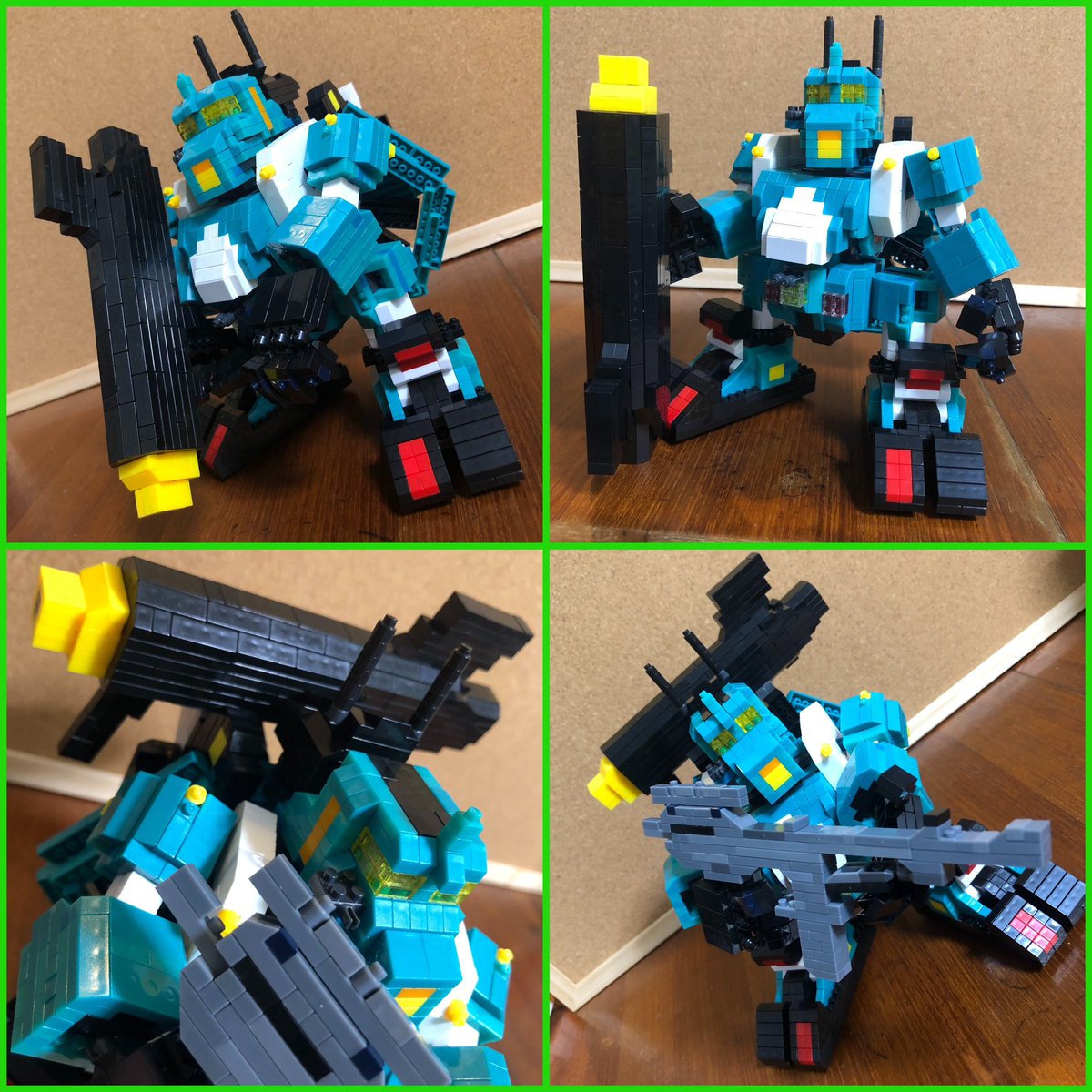 tsueyunatu's tweet image. DAISO プチブロック
ギャリア
武器完成😁
バズーカは重すぎて持たせるのがやっとです😅
2体揃うとやっぱりカッコイイ!
#プチブロック
#戦闘メカザブングル