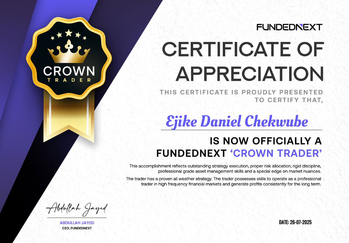 Chekx๐ ๐ฅ (@chekxfundz) on Twitter photo The comeback was personal.
Itโs been a tough journey but we ainโt giving up though.
Gratitude to my Idolo <a href="/Fav_Royalty/">๐ญ๐๐๐๐๐ ๐น๐๐๐๐๐๐โข</a>
And then to the best firm currently out there <a href="/FundedNext/">FundedNext</a> . The comeback was personal.
Itโs been a tough journey but we ainโt giving up though.
Gratitude to my Idolo <a href="/Fav_Royalty/">๐ญ๐๐๐๐๐ ๐น๐๐๐๐๐๐โข</a>
And then to the best firm currently out there <a href="/FundedNext/">FundedNext</a> .
