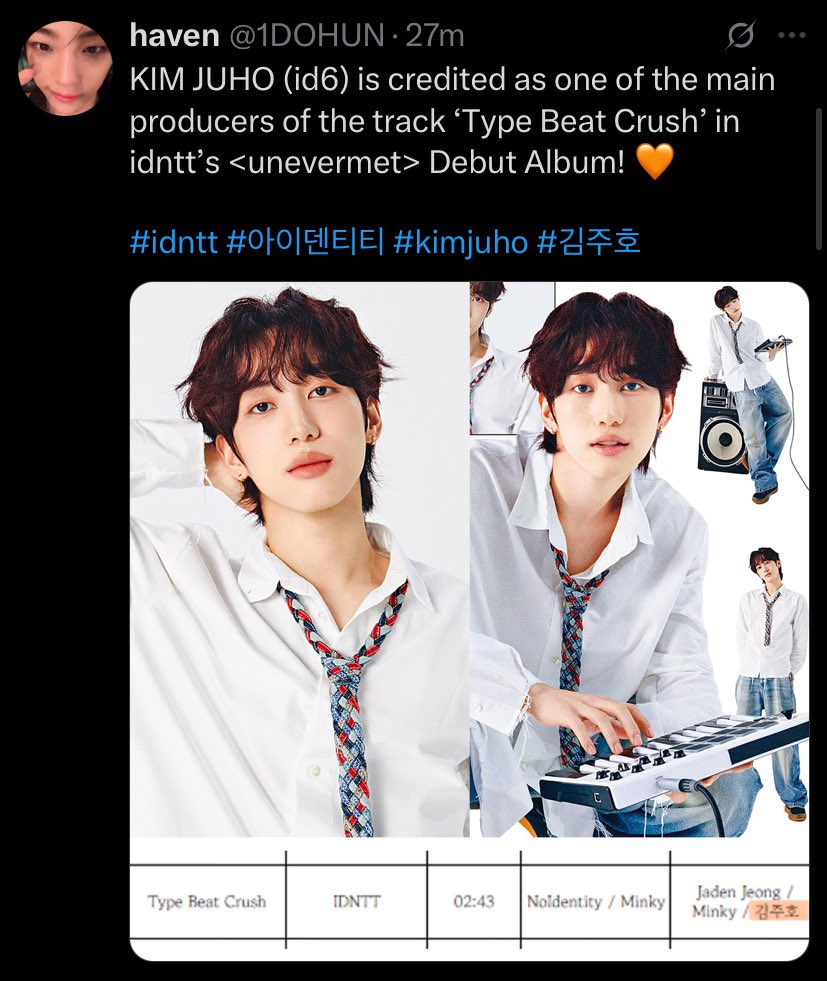 1DOHUN's tweet image. whoever made this tracklist might’ve lied straight out of their ass but hey! song titles are tea, most songs 3+ minutes and JUHO PROD? 🙂↕️ they kinda tore @officialmodhaus should take notes #noshade
