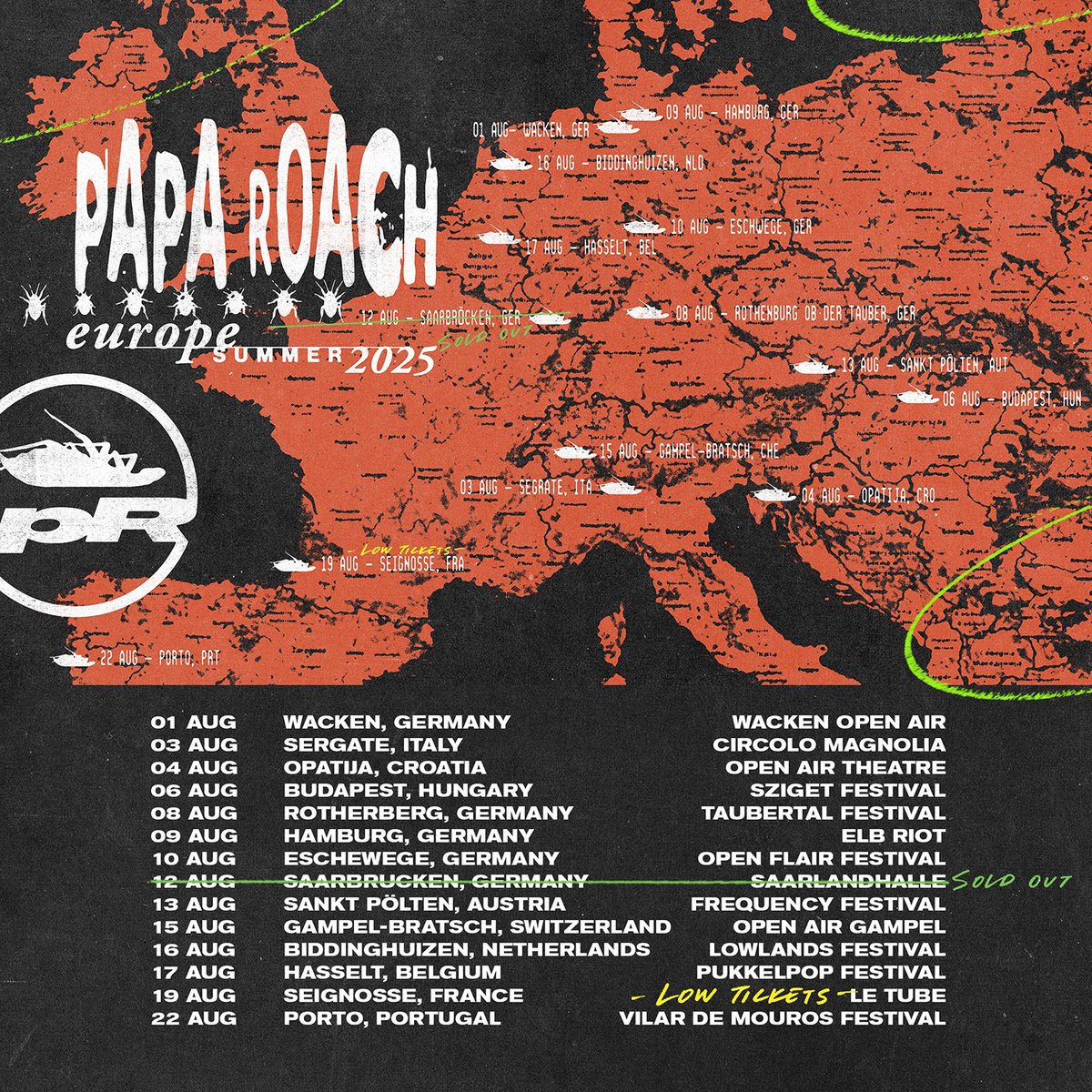paparoach's tweet image. 🇪🇺ONE WEEK AWAY EUROPE🔥
Come Celebrate 25 years of INFEST🪳

🎟️ riseoftheroach.com
#RISEOFTHEROACH