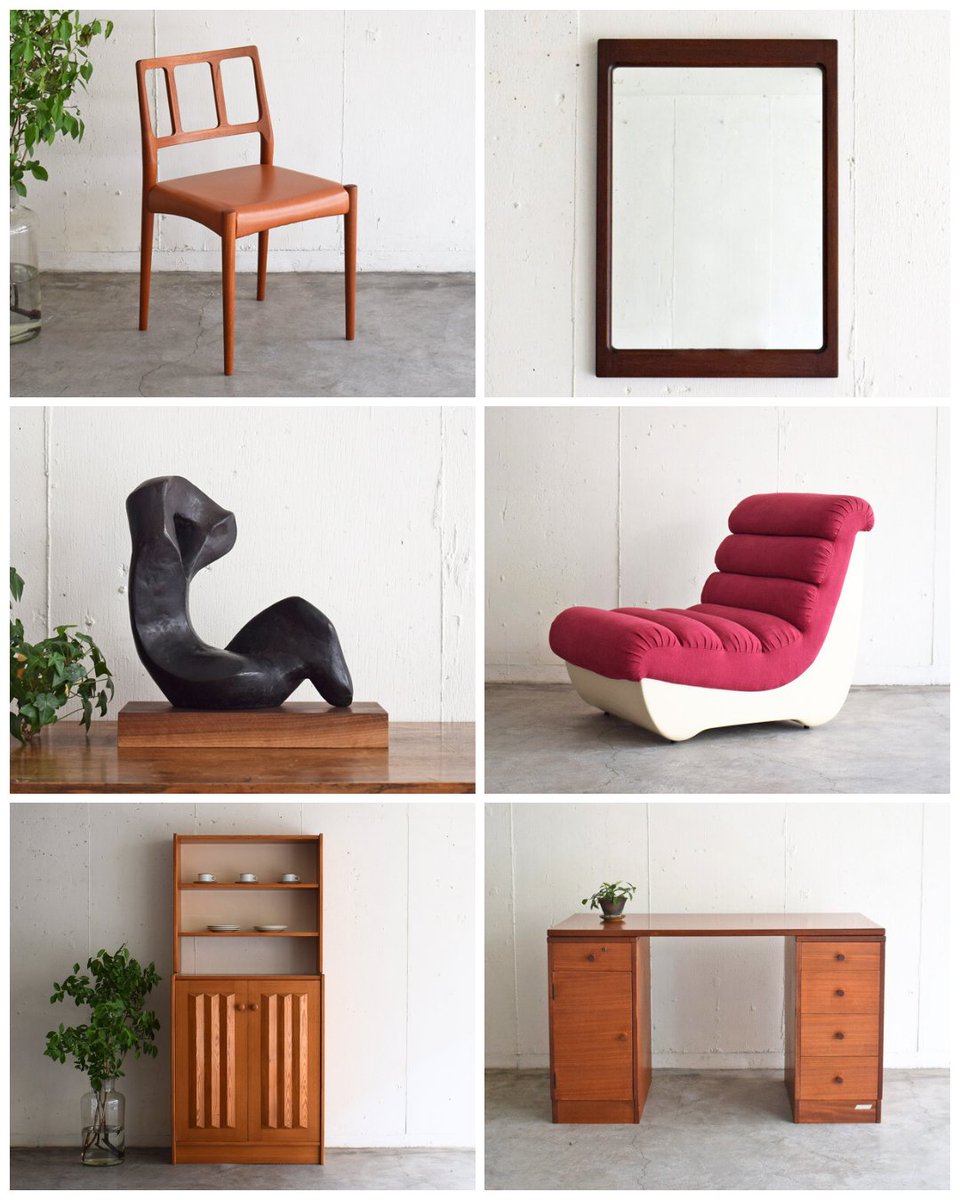 Let_Them_In's tweet image. webサイトのshoppingページ、新商品アップしています。是非ご覧ください。
上段左から
・デンマーク Johannes Andersen チーク材チェア
・ウォールナット無垢材枠 壁掛けミラー
中段
・ブロンズ 抽象彫刻作品
・arflex “Rainbow” 1人掛けソファ
下段
・スウェーデン パイン材キャビネット…
