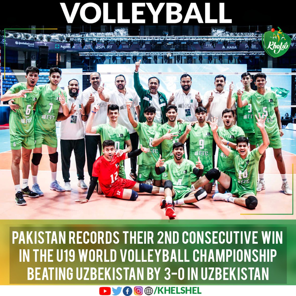 khelshel's tweet image. Pakistan beat Uzbekistan by 3-0 in their 2nd match in the U19 World Volleyball Championship 2025 in Uzbekistan.
#Volleyball | #Pakistan | #U19WorldVolleyballChampionship | #Uzbekistan