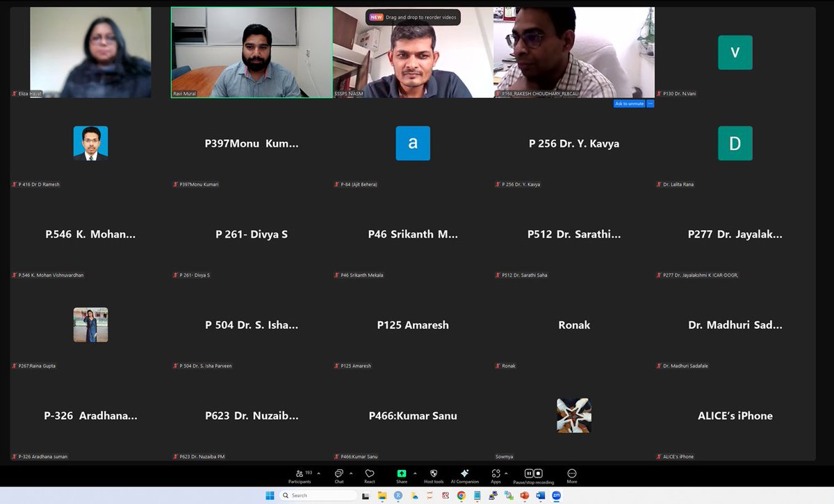 Just wrapped up a late-night session (11PM–1AM CST i.e., 9:30AM to 12:30PM IST) on G×E interactions &amp; stability analysis with ~200 participants. Great questions, great energy!
Thanks to Dr. Santosha Rathod &amp; ICAR–NIASM for the invite as part of the adv stats+ML training program.