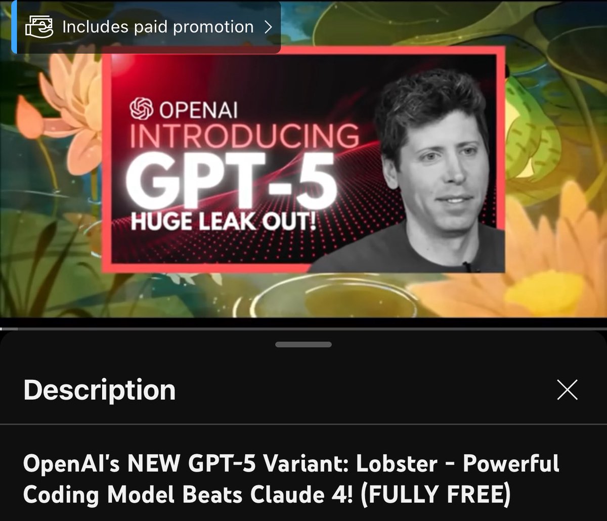 mickeymantled's tweet image. Wait the name for chat gpt 5 is lobster? And it’s under 50k? 

Repricing imminent 

EPAtAQwJkkSmZVxHywxfMmb3Fri4RN2HAr55iKkPbonk