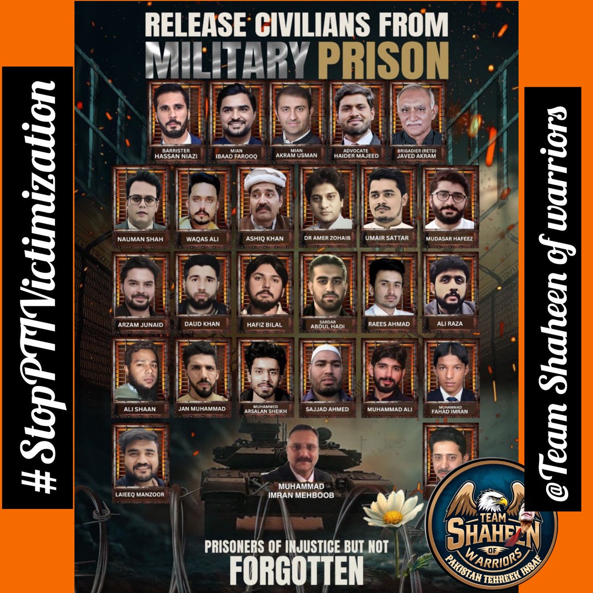 Every arrested PTI supporter is a political prisoner. I demand their release!#StopPTIVictimization
<a href="/TM__SOW/">team SOW Official ٹیم شاہین اف واریئر</a>
#غزہ_کے_قتل_عام_کو_روکو