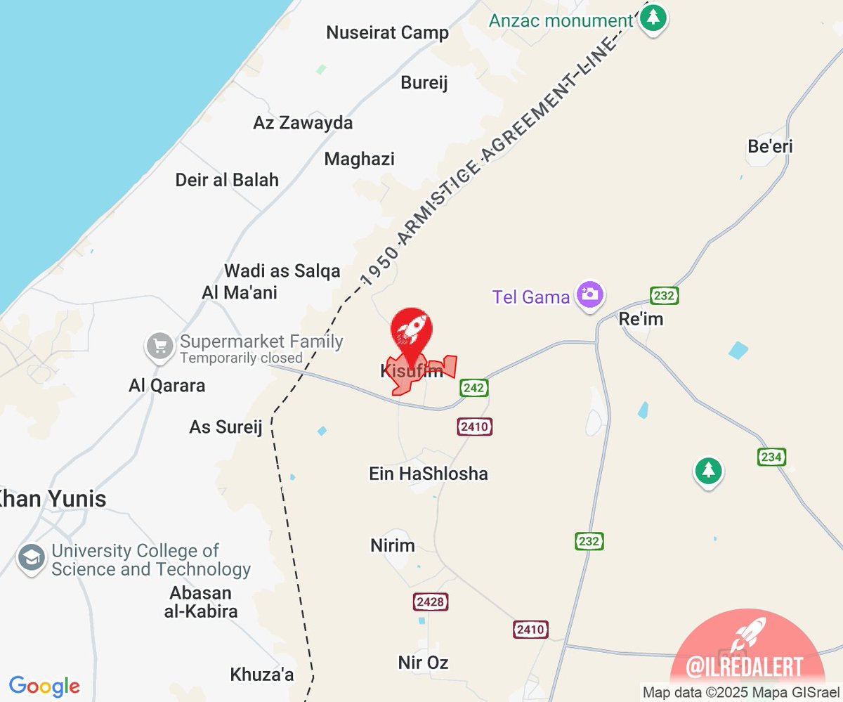 ILRedAlert's tweet image. 🚨 Rocket Alert [09:22:37] - 1 Alert:

• Gaza Envelope — Kissufim

Population: &amp;lt;500