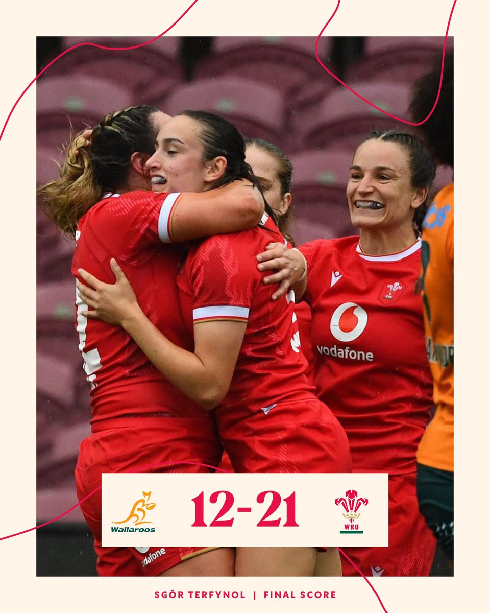 🚨 𝙎𝙜ô𝙧 𝙏𝙚𝙧𝙛𝙮𝙣𝙤𝙡 | 🇦🇺12-21🏴󠁧󠁢󠁷󠁬󠁳󠁿

What a win! History made down under 👏🔥

#CymruAmByth | #AUSvWAL