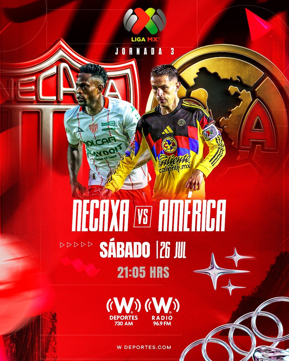 UN SÁBADO MUY MOVIDITO 🔥🔥🔥

Grandes encuentros nos esperan en la Jornada 3 del Apertura 2025. Disfruta las acciones de la Liga MX 🔴EN VIVO y EN EXCLUSIVA a través de cadena W.