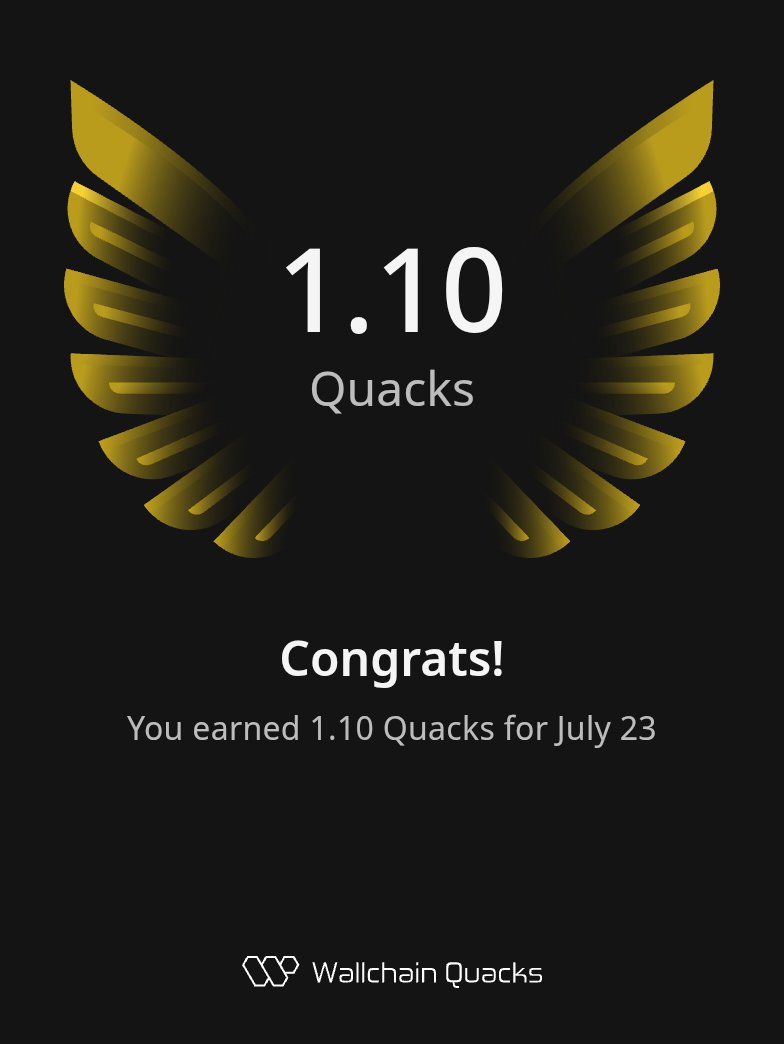 Boscofx_25's tweet image. Just earned 1.10 Quacks on @wallchain_xyz in one day 🦆

Turn insights into rewards and climb the leaderboard 🥇

👇 Comment “gQuack” for invite and start earning