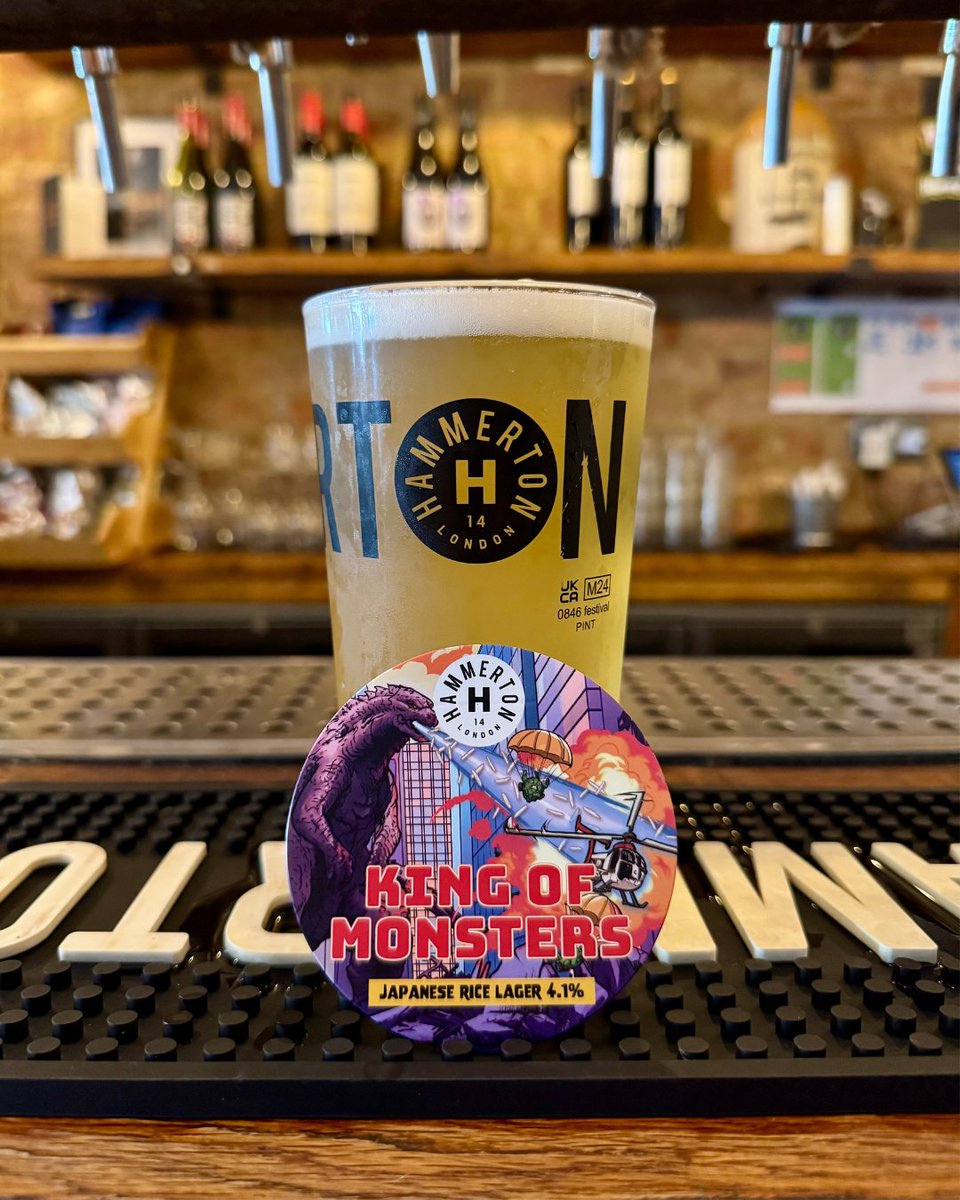 Now pouring at the pub, King of Monsters, our crisp and refreshing Rice Lager (4.1%) 👹 Brewed for ultimate drinkability, this one has quickly become a summer favourite. Released just a month ago, it is already making waves, come by and see what the buzz is about. #ricelager