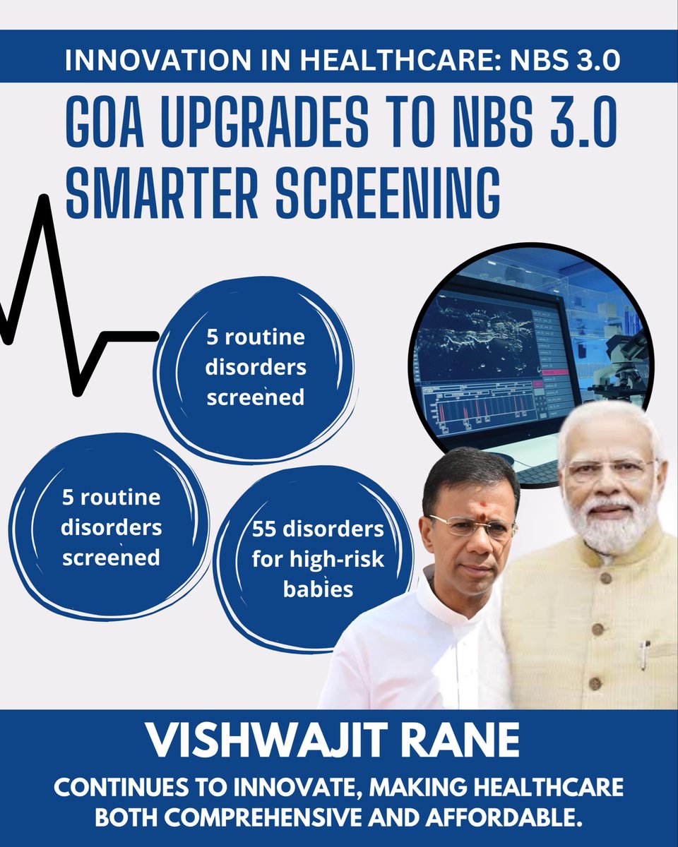 deepdownanlyz's tweet image. Under visionary leadership, Goa becomes the first state to launch comprehensive newborn screening, giving every child the best start in life.
