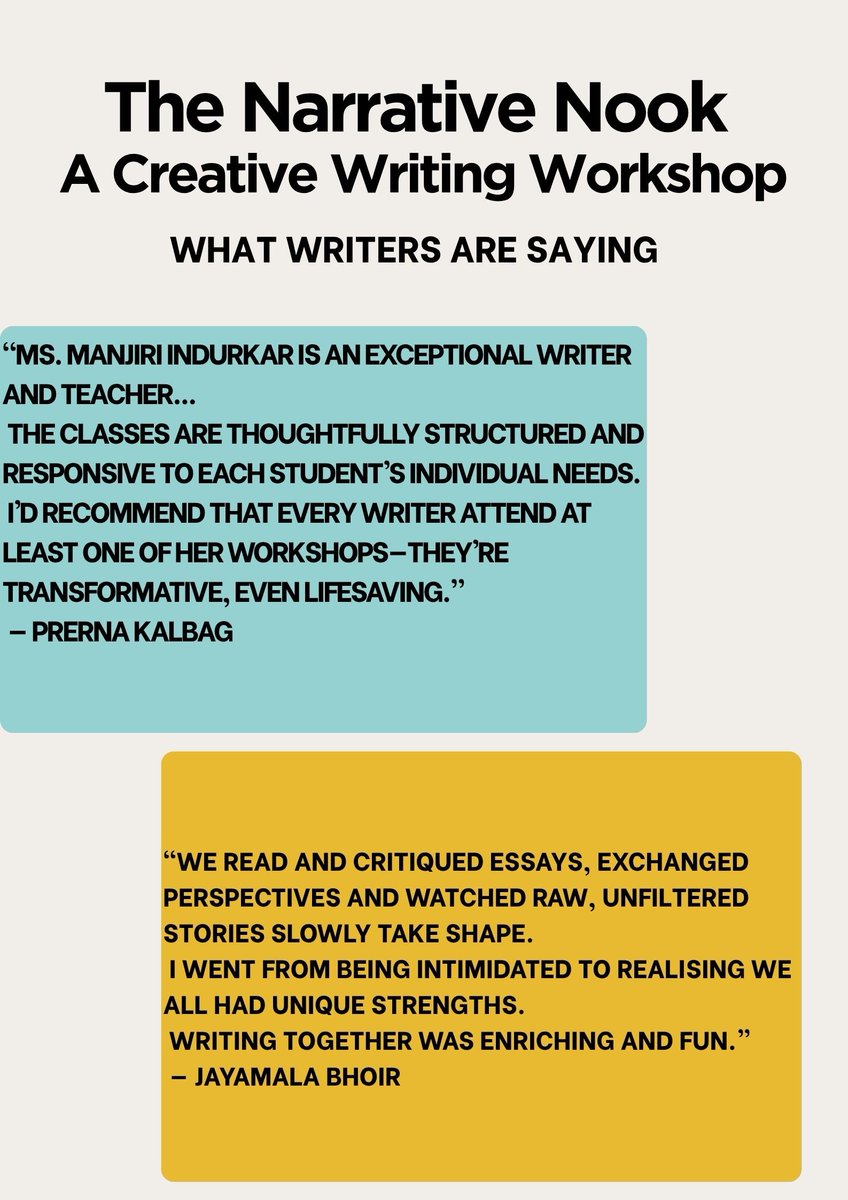 Manjiri wants more kindness (@manjiriindurkar) on Twitter photo I'm organising the second edition of my essay writing workshops. Slots available. Apply now! I'm organising the second edition of my essay writing workshops. Slots available. Apply now!