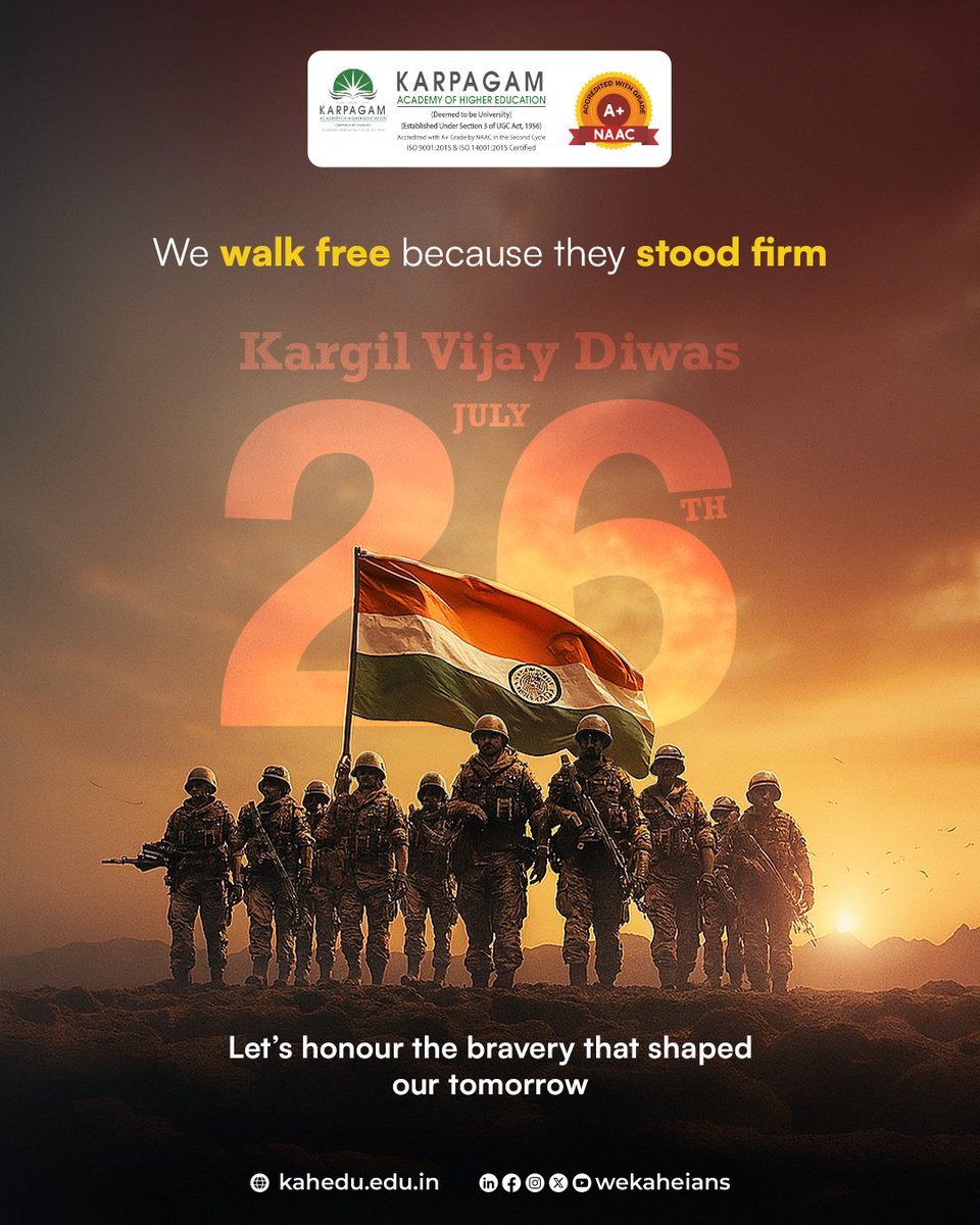 wekaheians's tweet image. Remembering the valiant soldiers who faced the harshest terrains and the fiercest battles to protect our nation. Their unwavering courage and ultimate sacrifice gifted us the freedom we often take for granted. Kargil Vijay Diwas
#KargilVijayDiwas #SaluteToSoldiers #IndianArmy