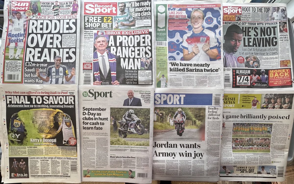 EDiamond136's tweet image. SATURDAY 26-7-25 SPORTS HEADLINES …. #BuyANewspaper