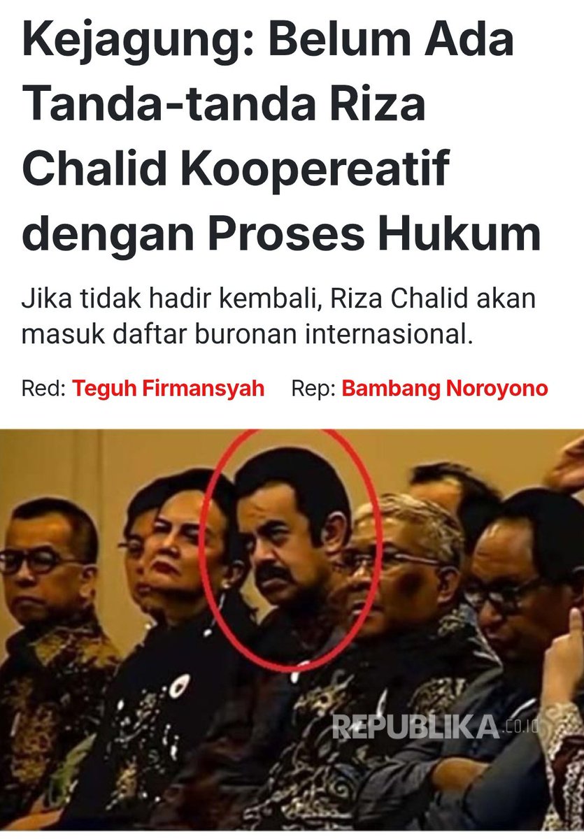 Riza Chalid mangkir...
Dah ketebak nitizen itumah...
Ayo....
Kejagung bikin langkah tegas...
Sita asetnya, bikin miskin biar ga ada ongkos buat kabur²an🤭
Kerugian negara bkn main byk akibat ulahnya...
Ga usah nunggu dia koperatif ga akan mungkin, hrs di jemput paksa dia mah...