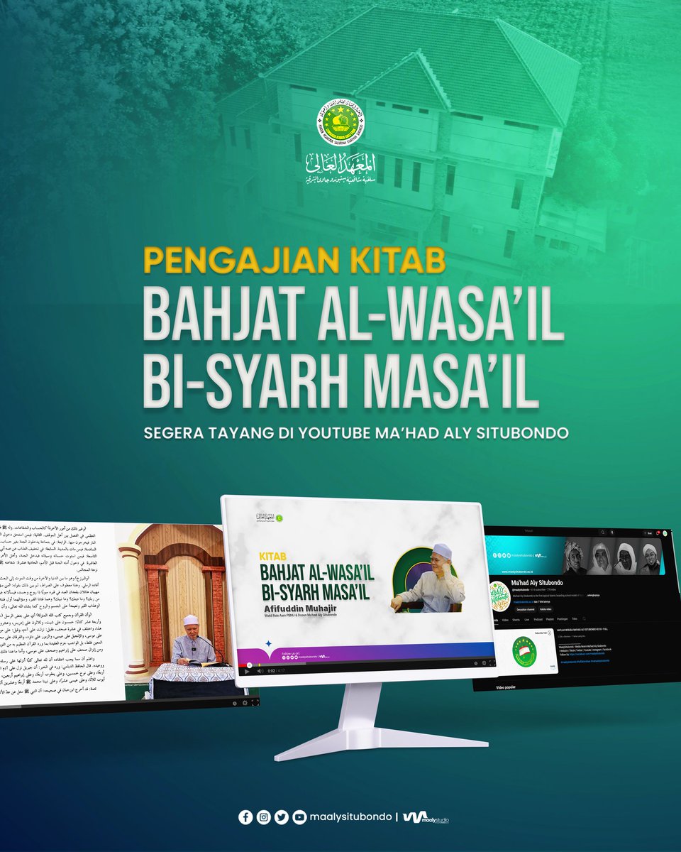 𝗡𝗴𝗮𝗷𝗶 𝗸𝗶𝘁𝗮𝗯 𝗸𝘂𝗻𝗶𝗻𝗴 𝗸𝗶𝗻𝗶 𝗵𝗮𝗱𝗶𝗿 𝗱𝗮𝗹𝗮𝗺 𝗳𝗼𝗿𝗺𝗮𝘁 𝗱𝗶𝗴𝗶𝘁𝗮𝗹.
Pengajian kitab Bahjat Al-Wasa’il bi-Syarh Masa’il brsm KH. Afifuddin Muhajir 
.
Jngan lwtkan kajian mndalm dri ulama ahli ushul fiqih, lngsung dri smberny
 👉 youtube.com/@maalysitubond…