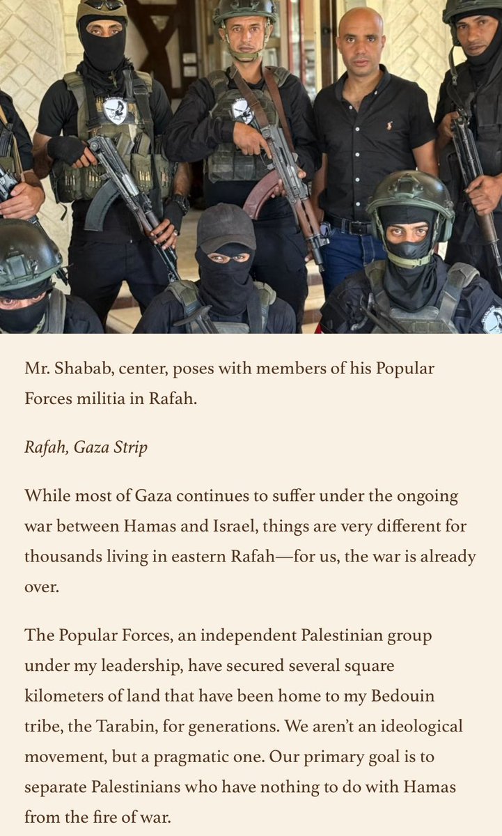 glykosymoritis's tweet image. Gazans are finished with Hamas: My Popular Forces control significant parts of eastern Rafah and we are ready to build a new future. archive.ph/zL72D By Yasser Abu Shabab #FreeGazaFromHamas