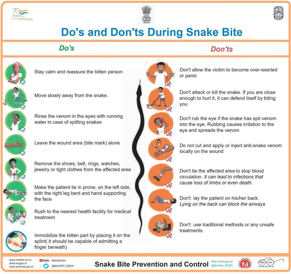 MoAImam's tweet image. Do’s and Dont’s of 
Snake bite