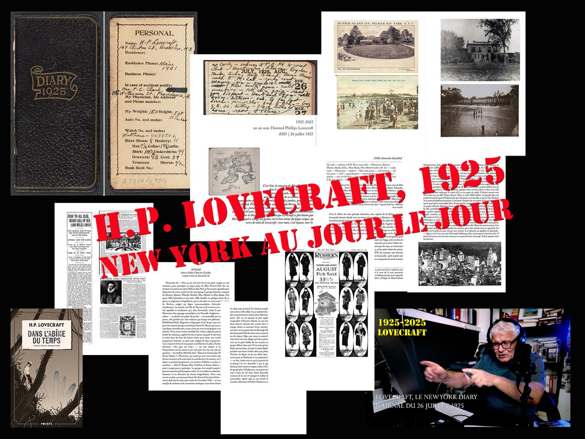 «1925-2025 | une année avec Howard Phillips Lovecraft» 

journal du 26 juillet : partie de campagne avec pique-nique à Hunter Island, chats plus restau chinois, plus singulier récit d'amnésie

youtube.com/watch?v=P3nAyN…