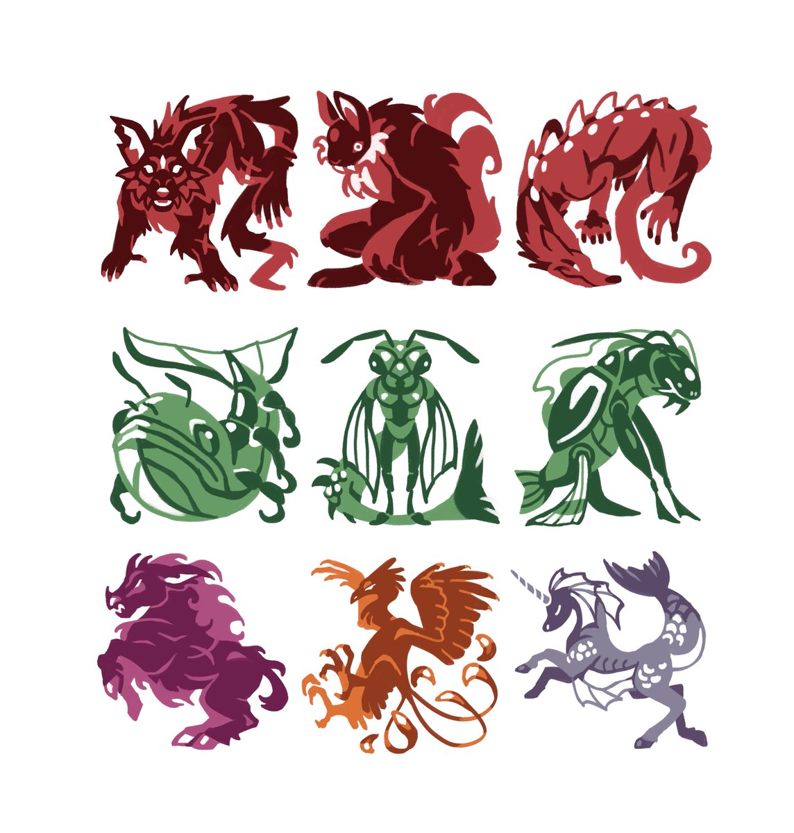 Rozetta_RP's tweet image. Artwork examples of various different Mythical Creatures! Artwork done by @AkaPanuka