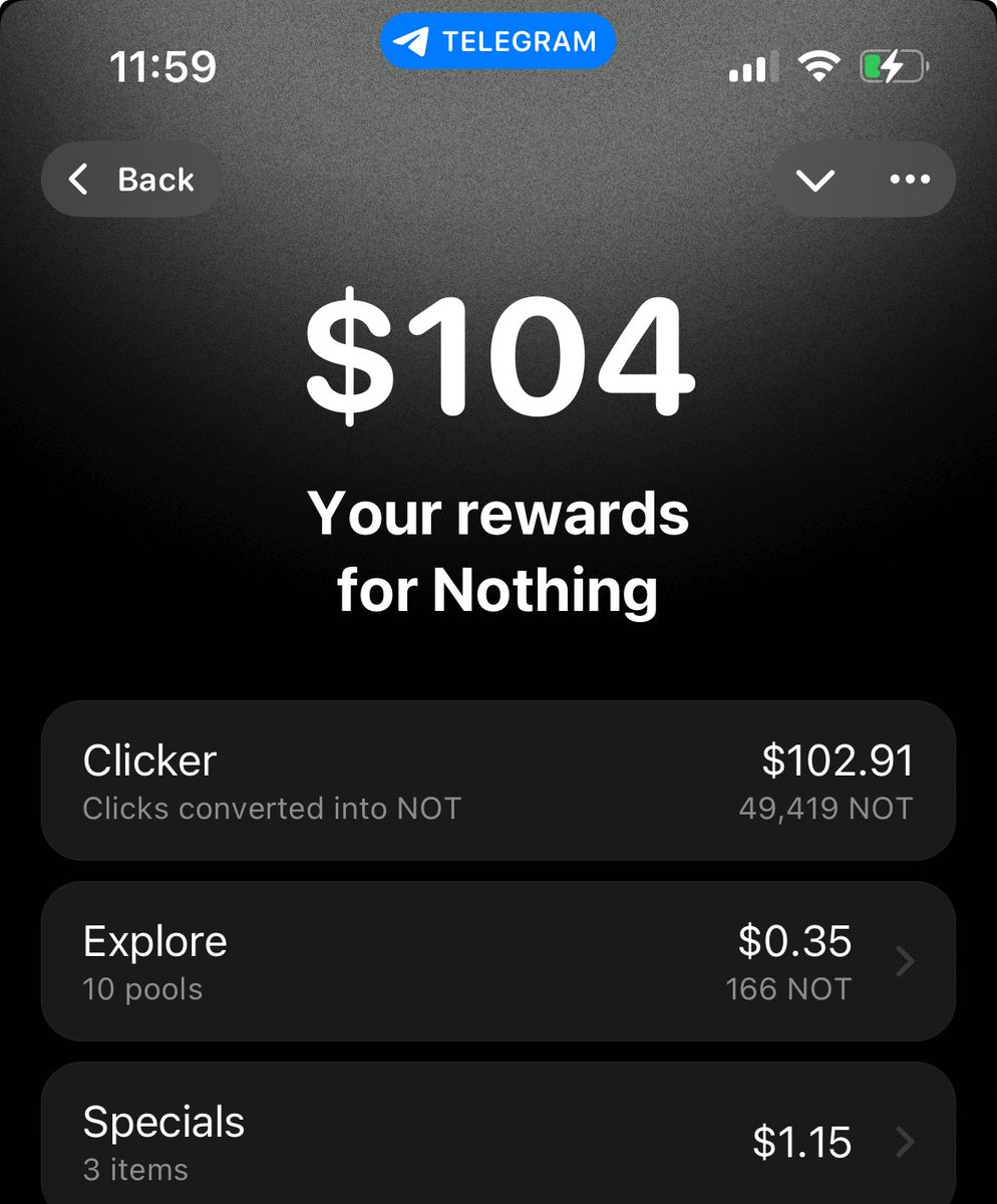 Bala_ibb's tweet image. Did Notcoin just drop me another free $104
If you played Notcoin game back then
Open the bot ➜ Click on the $0 ➜ Click on rewards
How much do you see there ?
Btw @Novastro_xyz I need $10k from you on TGE !!