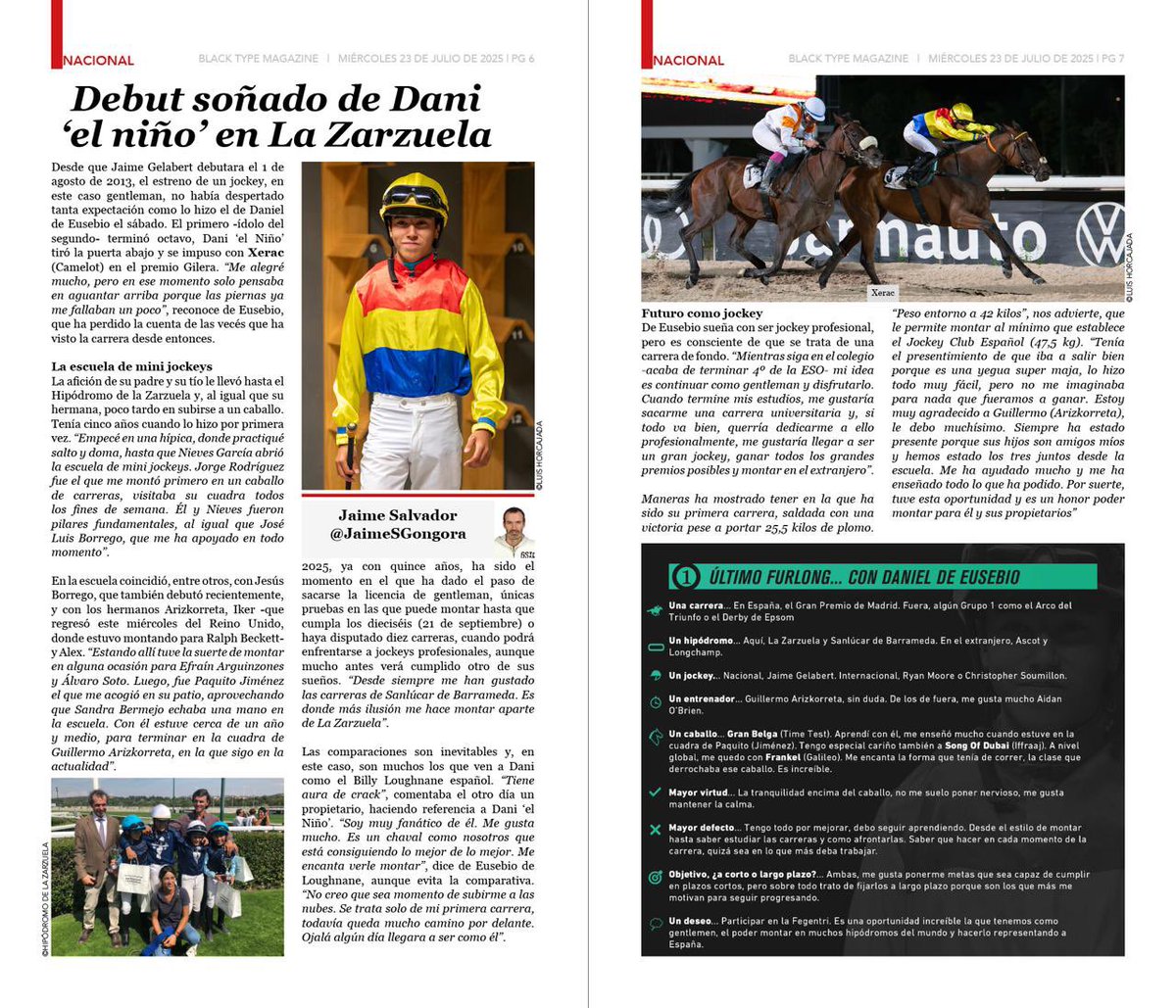 Black Type (@black_type_mag) on Twitter photo Se cumple una semana del debut triunfal de <a href="/danideeusebio17/">Daniel De Eusebio Jiménez</a> en <a href="/HipodromoMadrid/">Hipódromo de La Zarzuela</a>. Esta semana, en nuestro BT125, le dedicamos este reportaje. #ApuestaporlaCalidad Se cumple una semana del debut triunfal de <a href="/danideeusebio17/">Daniel De Eusebio Jiménez</a> en <a href="/HipodromoMadrid/">Hipódromo de La Zarzuela</a>. Esta semana, en nuestro BT125, le dedicamos este reportaje. #ApuestaporlaCalidad