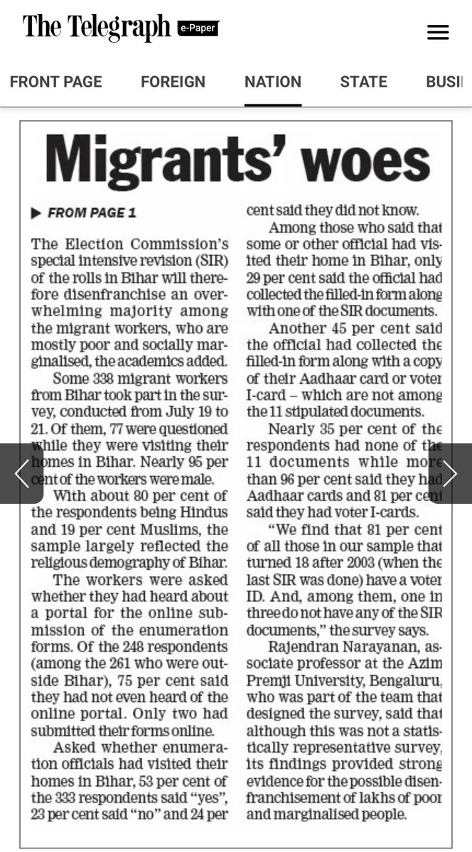 AninditaAdhik13's tweet image. “Yeh gareeb admi ko pareshan karne ke liye kiya ja raha hai. Agar document nahi hai toh kahan jaye? Gardan kaat ke de de kya?”
Migrant workers are aggravated and rightly so with the the electoral list verification putting them at risk of losing their vote #BiharElections2025