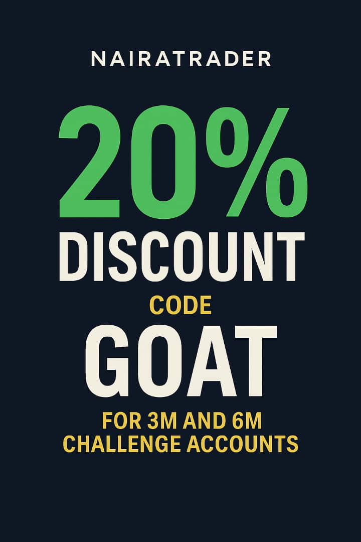 B_trader__'s tweet image. Update!!!
Naira Trader has now launched their N3,000,000 and N6,000,000 accounts.
✔️100% Profit Split
✔️ No KYC Requirements
✔️20% Max Drawdown
✔️10% Profit Target
✔️No Daily Drawdown
Get it Now➡️ app.nairatrader.com/?wpam_id=320
20% Discount for the first 50 customer to purchase…