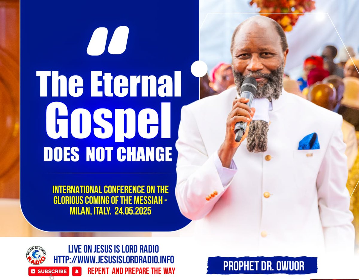 The Eternal Gospel is anchored on the fact that God does not change 

Hebrews  13:8 Jesus Christ is the same yesterday and today and forever.

#ImminenceOfMessiah