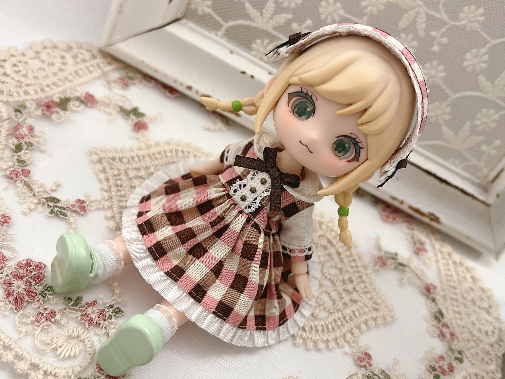 ショコラ様  ファミリア&マムエモア 半袖ワンピースおまとめ 千鳥チェック フラワー刺繍シャツワンピース(ワンピース
