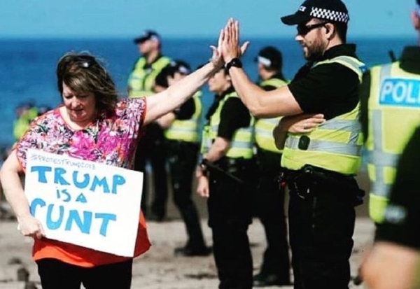Lostock_Henge's tweet image. Who is taking on Janey Godley (RIP) baton for Trumps visit?