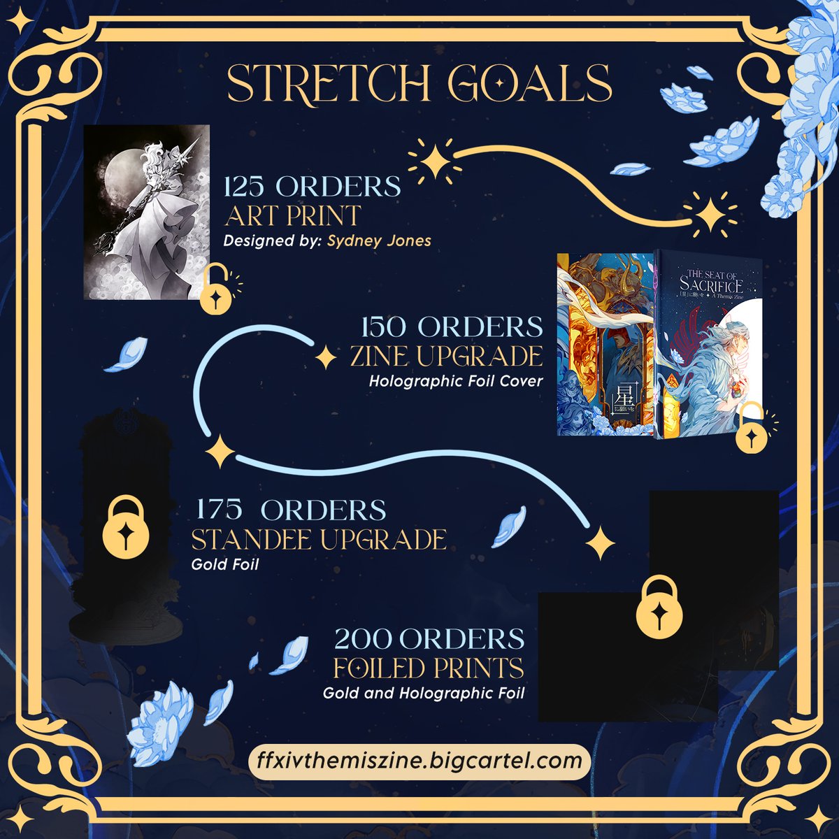 ffxivthemiszine's tweet image. How fare us on our journey thus far?
Despite the time that's left for pre-orders remaining, we still look forward to what's ahead - what's remaining - in our next stretch goals: upgrades to make this zine as high quality as can be 🌟