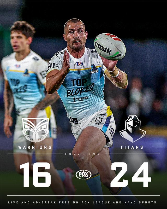 TITANIC UPSET 🚨

Kieran Foran stars in New Zealand farewell as Hasler celebrates 500th game in style in Titans win over Warriors...  

MORE 👉 bit.ly/476ZfOG