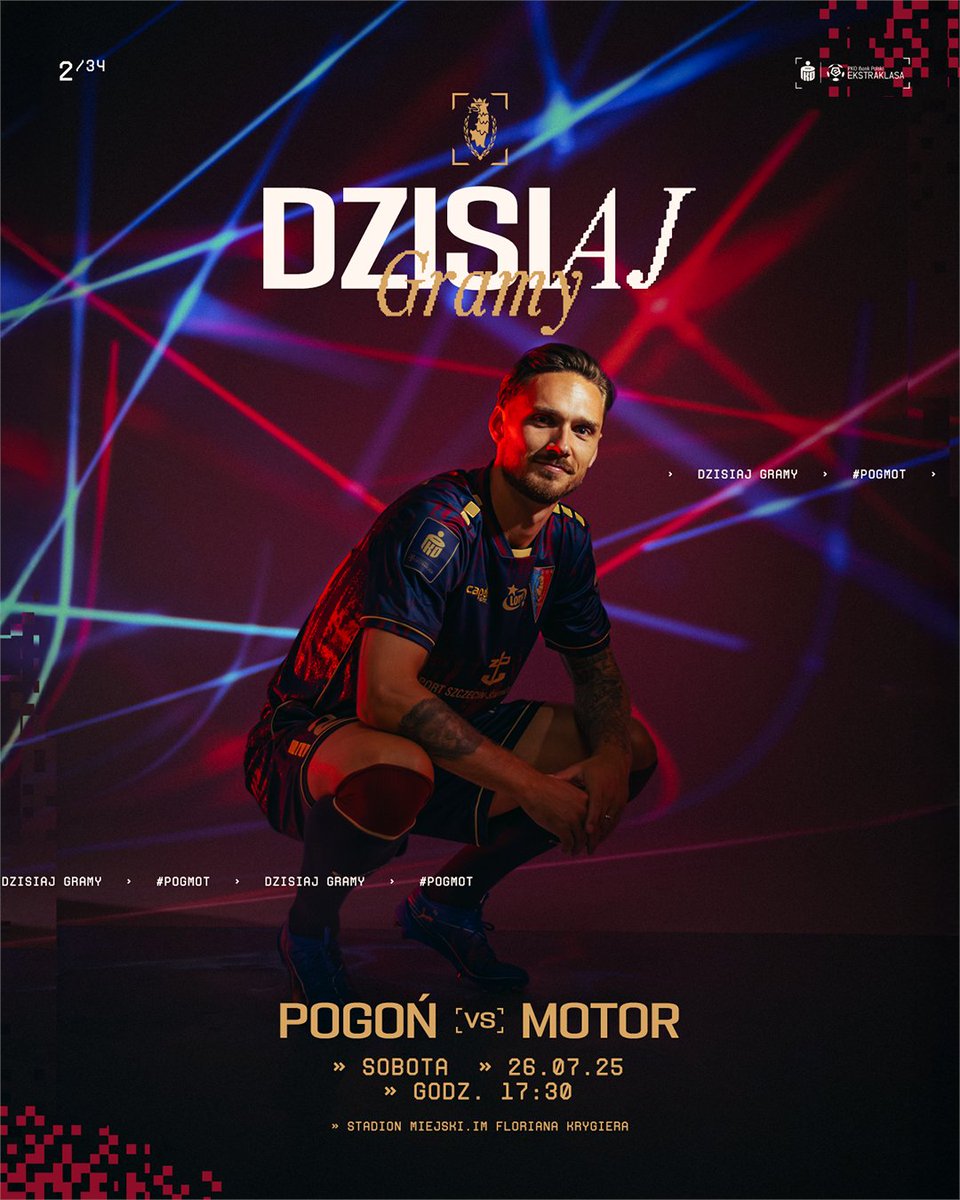 Pogoń Szczecin (@pogonszczecin) on Twitter photo DZIEŃ MECZOWY! 🔵🔴
🆚 <a href="/MotorLublin/">Motor Lublin</a>
🏆 <a href="/_Ekstraklasa_/">PKO BP Ekstraklasa</a>
⌚️ 17:30
🏟️ Stadion im. Floriana Krygiera
💰 <a href="/stspolska/">STS</a>
📺 <a href="/CANALPLUS_SPORT/">CANAL+ SPORT</a> <a href="/sport_tvppl/">TVP SPORT</a>
🎟️ Sold out
#️⃣ #POGMOT DZIEŃ MECZOWY! 🔵🔴
🆚 <a href="/MotorLublin/">Motor Lublin</a>
🏆 <a href="/_Ekstraklasa_/">PKO BP Ekstraklasa</a>
⌚️ 17:30
🏟️ Stadion im. Floriana Krygiera
💰 <a href="/stspolska/">STS</a>
📺 <a href="/CANALPLUS_SPORT/">CANAL+ SPORT</a> <a href="/sport_tvppl/">TVP SPORT</a>
🎟️ Sold out
#️⃣ #POGMOT