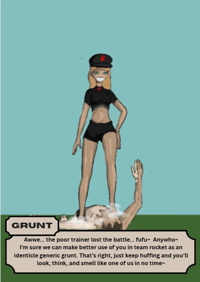 twinkleviii's tweet image. Be careful trying to battle a smug team rocket grunt, as someone found out here. She may give you a closer look at her secret weapon, and give you a reason to really smile~

#hypnoart #hypnosis #brainwashing #feetworshi̇p