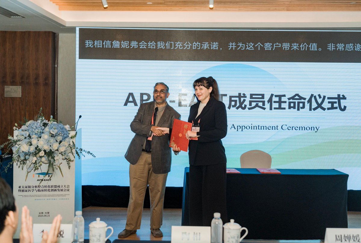 JenniferCStone1's tweet image. Honoured to be a founding member of the Asia-Pacific Network for Evidence Analysis, Synthesis and Translation (APN-EAST). Looking forward to collaborating with others across the region to strengthen #EvidenceinformedPractice and policy.
#JBIEBHC #EvidenceSynthesis